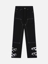 Tntwear® - Willow Nail Star Embroidered Jeans - tntwear1