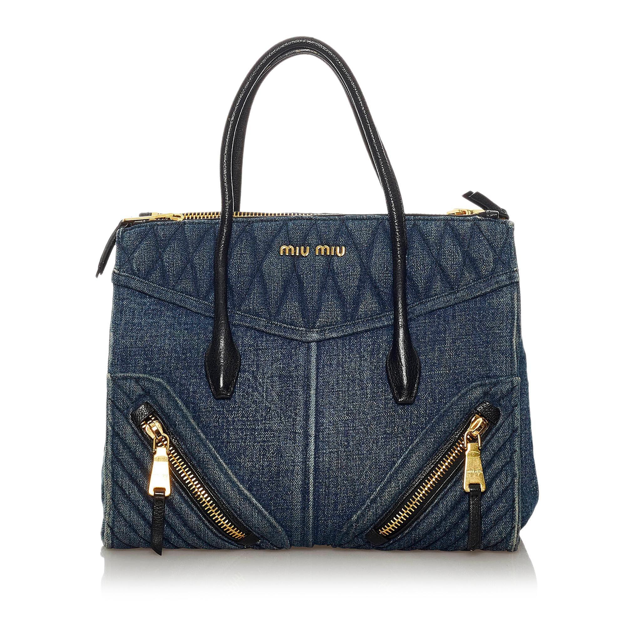 Miu Miu Biker Denim Tote Bag - tntwear1