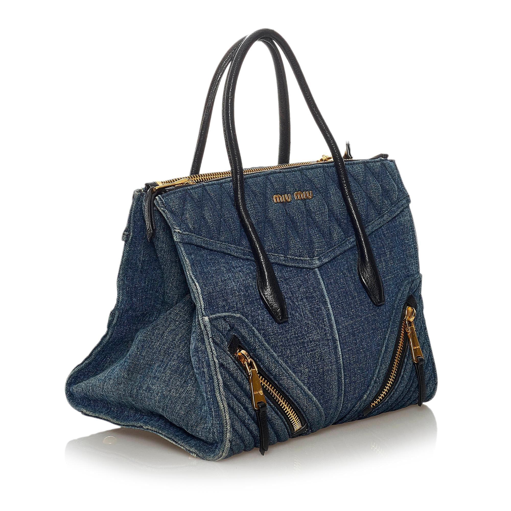 Miu Miu Biker Denim Tote Bag - tntwear1