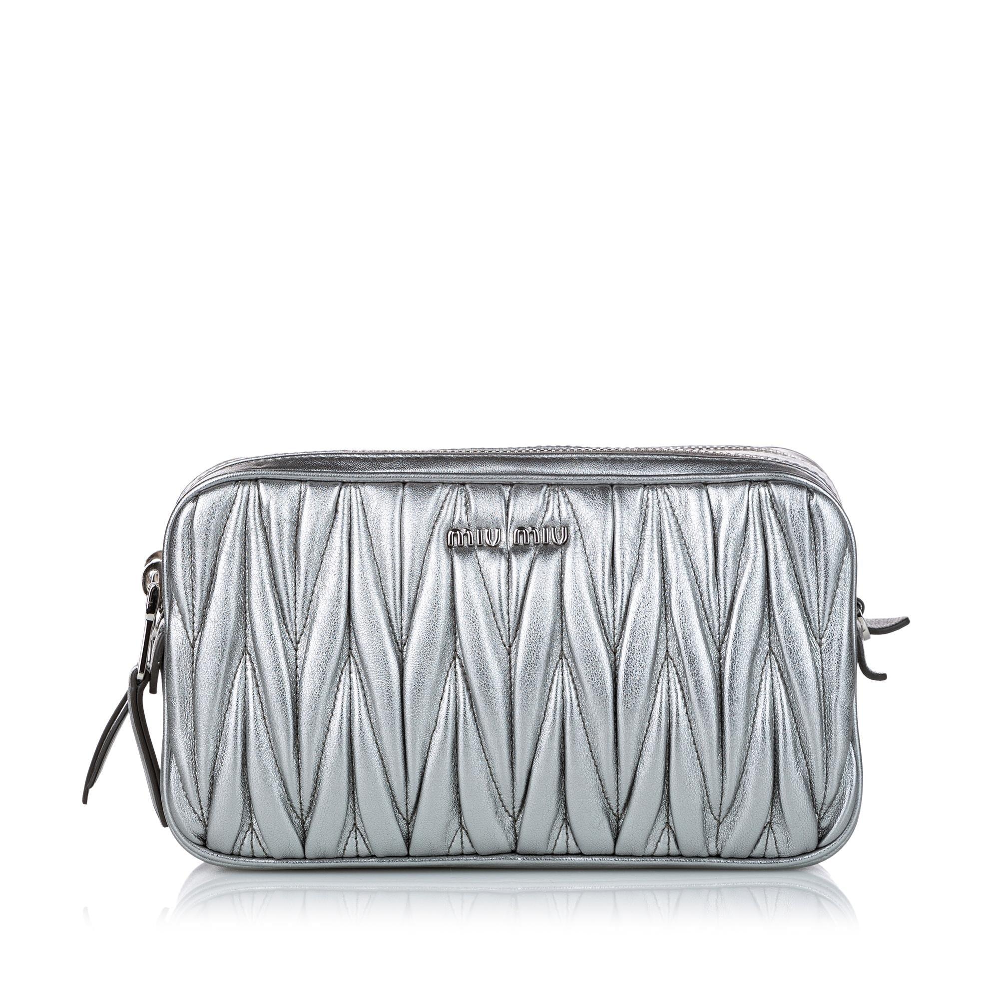 Miu Miu Matelasse Double Zip Leather Crossbody Bag - tntwear1