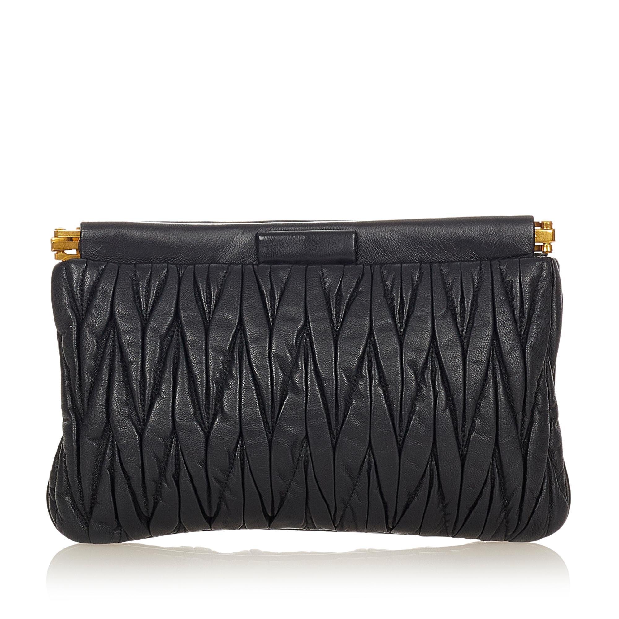 Miu Miu Matelasse Leather Clutch Bag - tntwear1