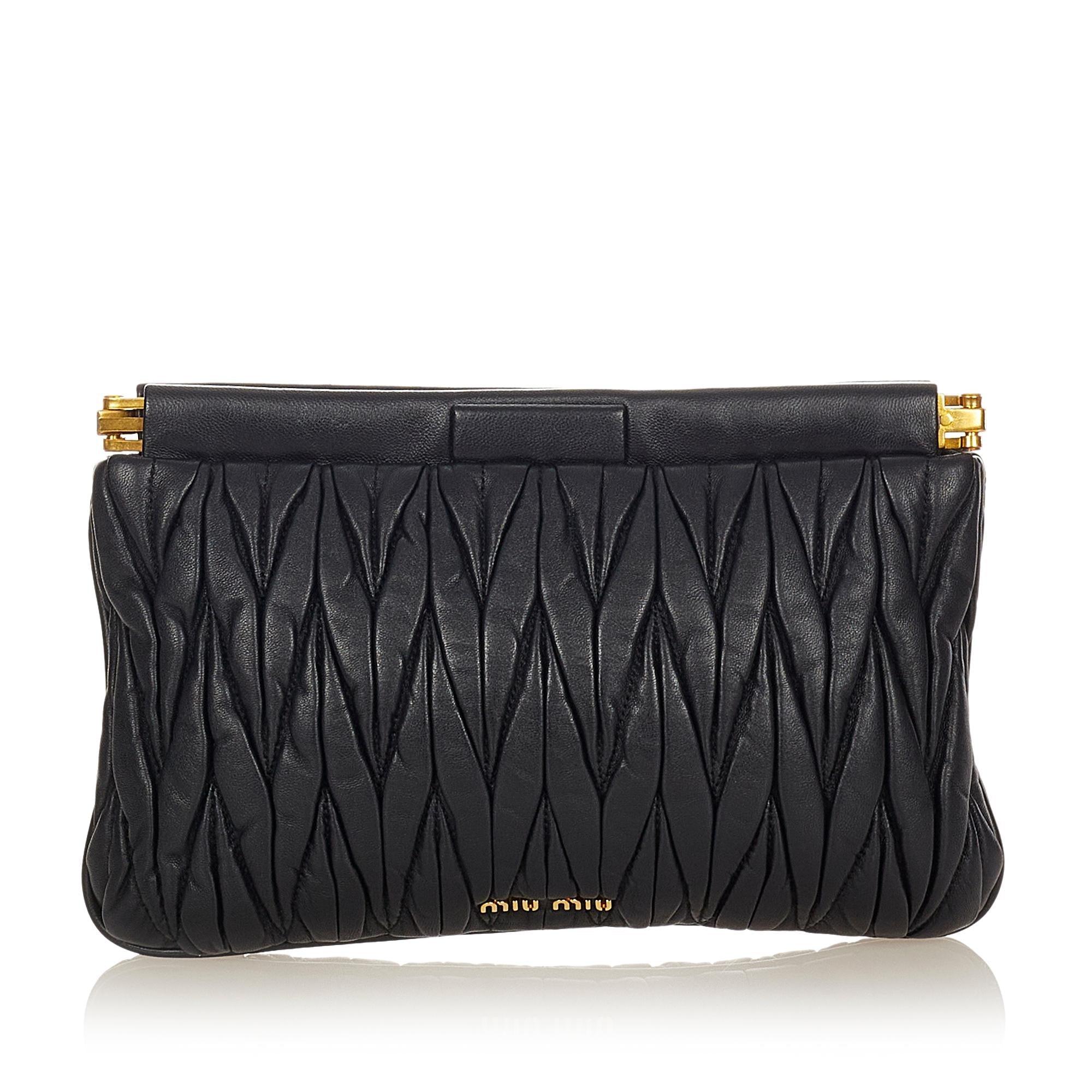 Miu Miu Matelasse Leather Clutch Bag - tntwear1