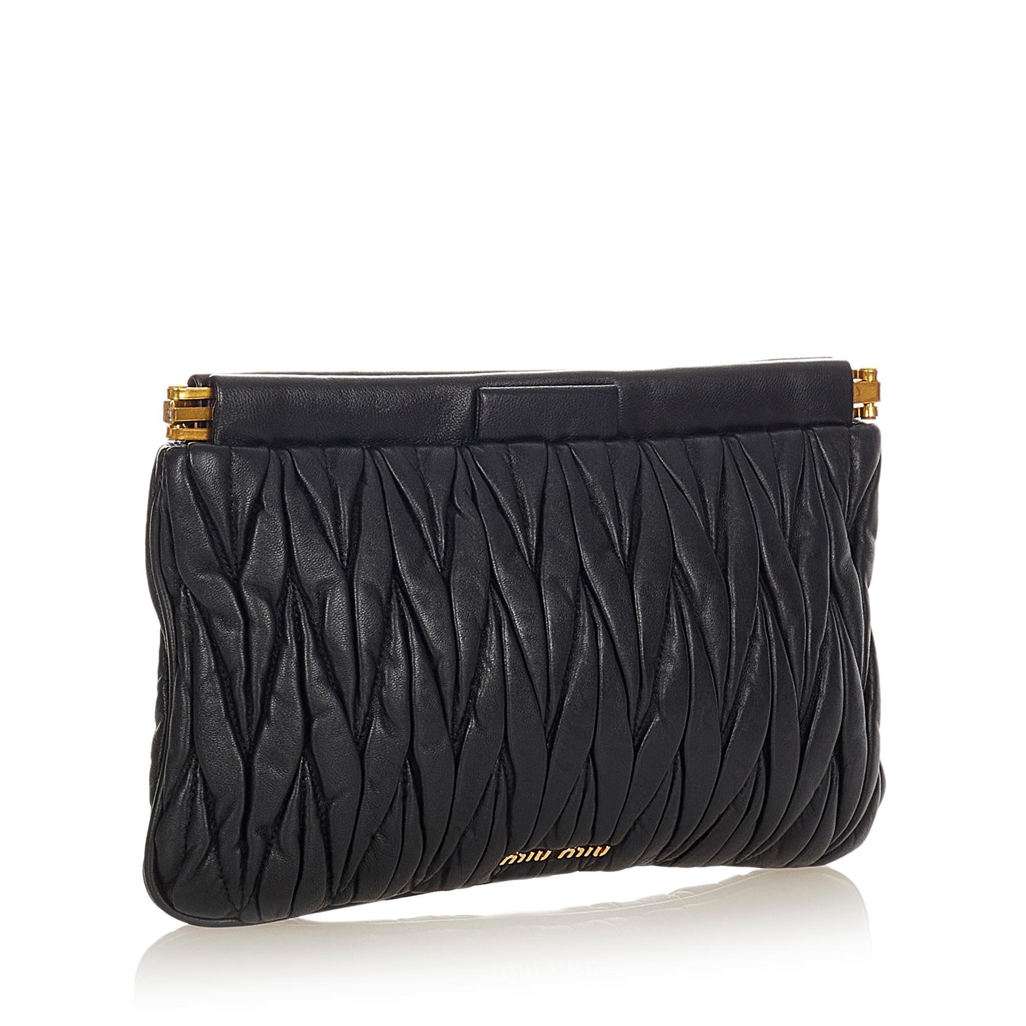 Miu Miu Matelasse Leather Clutch Bag - tntwear1