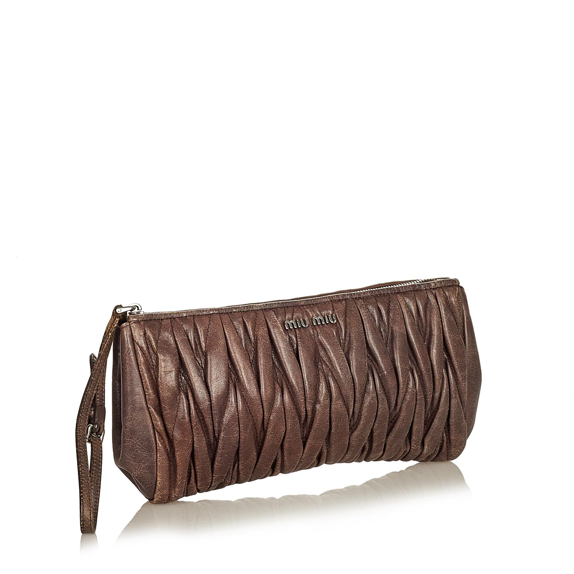 Miu Miu Matelasse Leather Clutch Bag - tntwear1