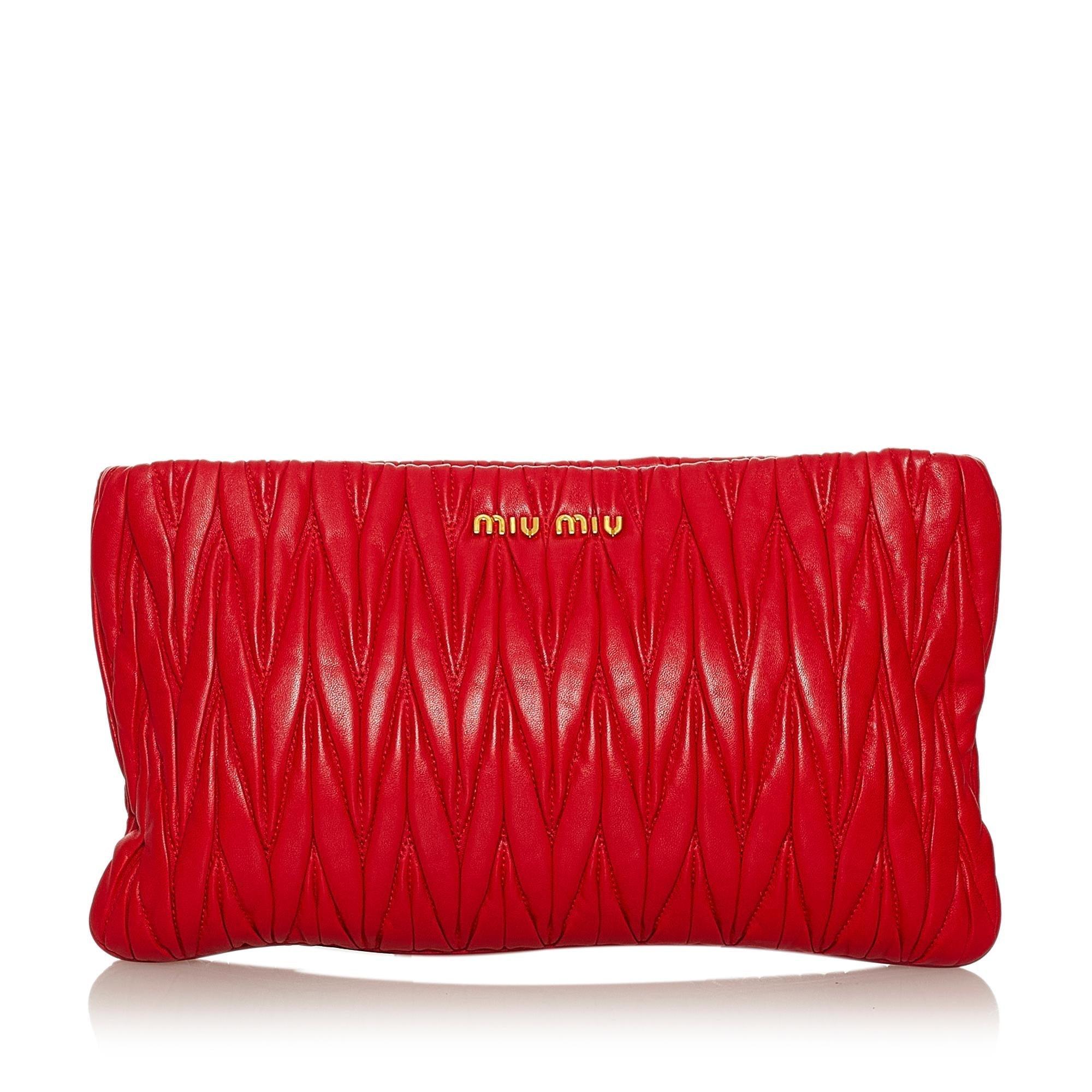 Miu Miu Matelasse Leather Clutch Bag - tntwear1