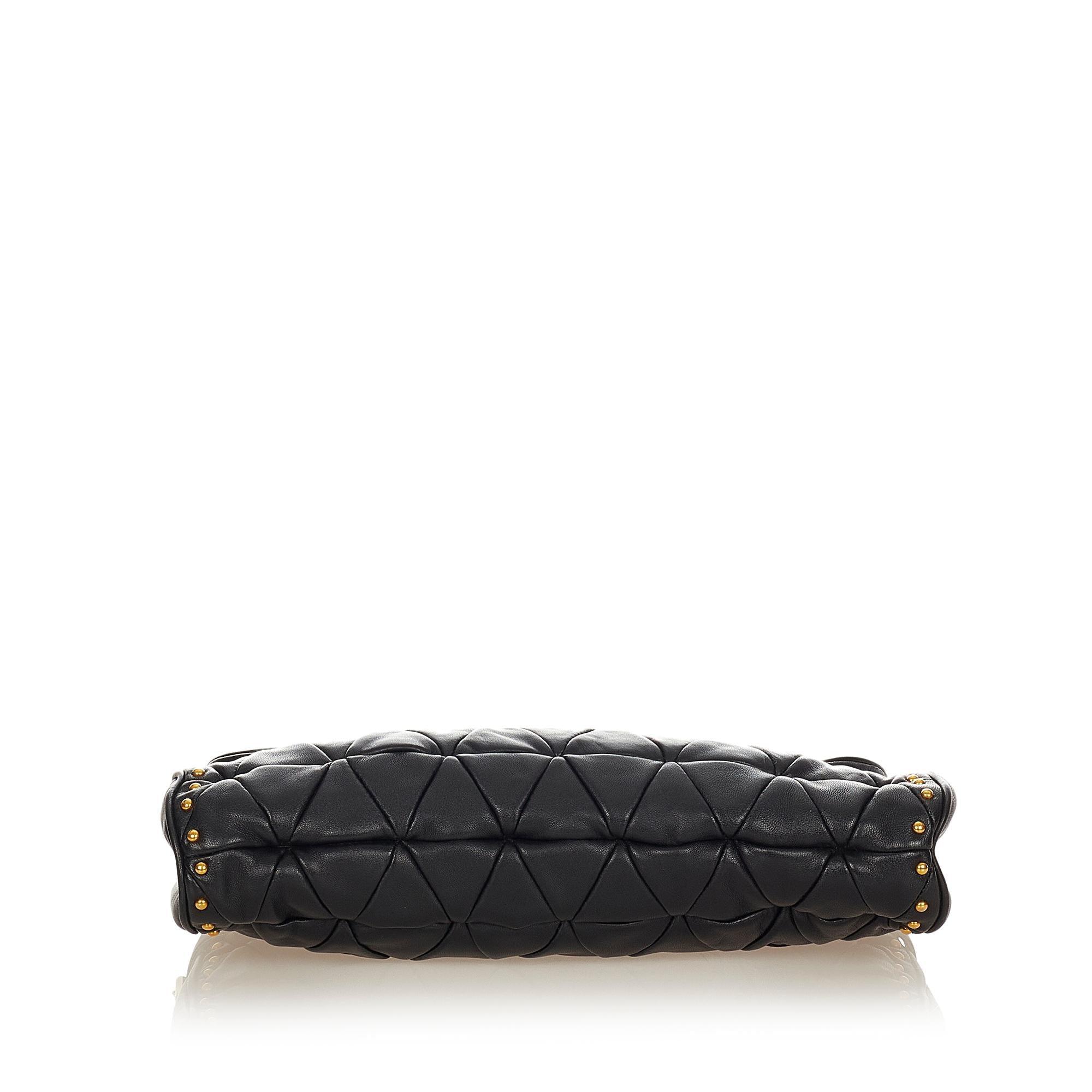 Miu Miu Quilted Studded Leather Clutch Bag - tntwear1