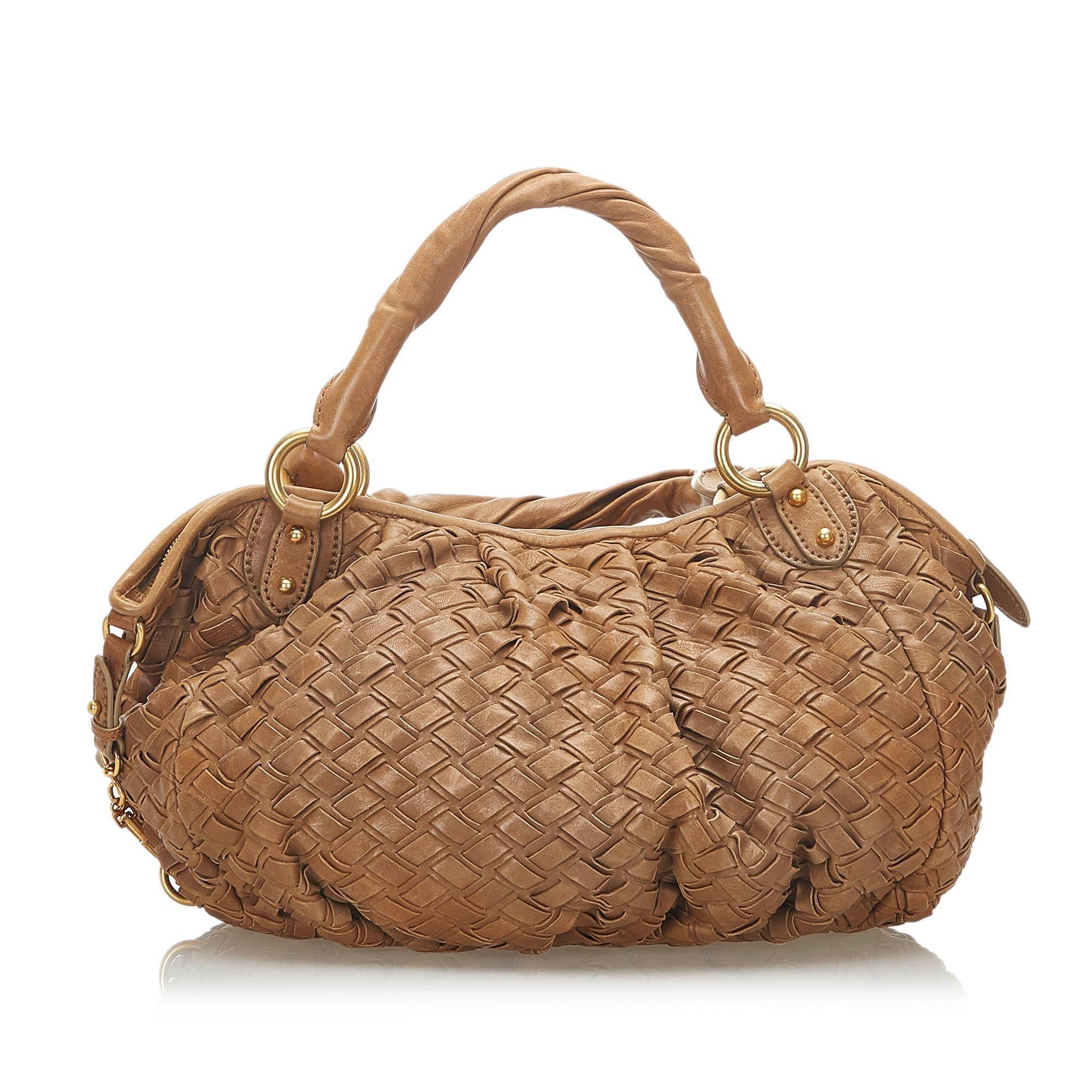 Miu Miu Woven Leather Handbag - tntwear1