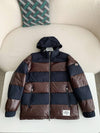 Moncler Peclet Reversible Navy Blue Brown Down Jacket - tntwear1