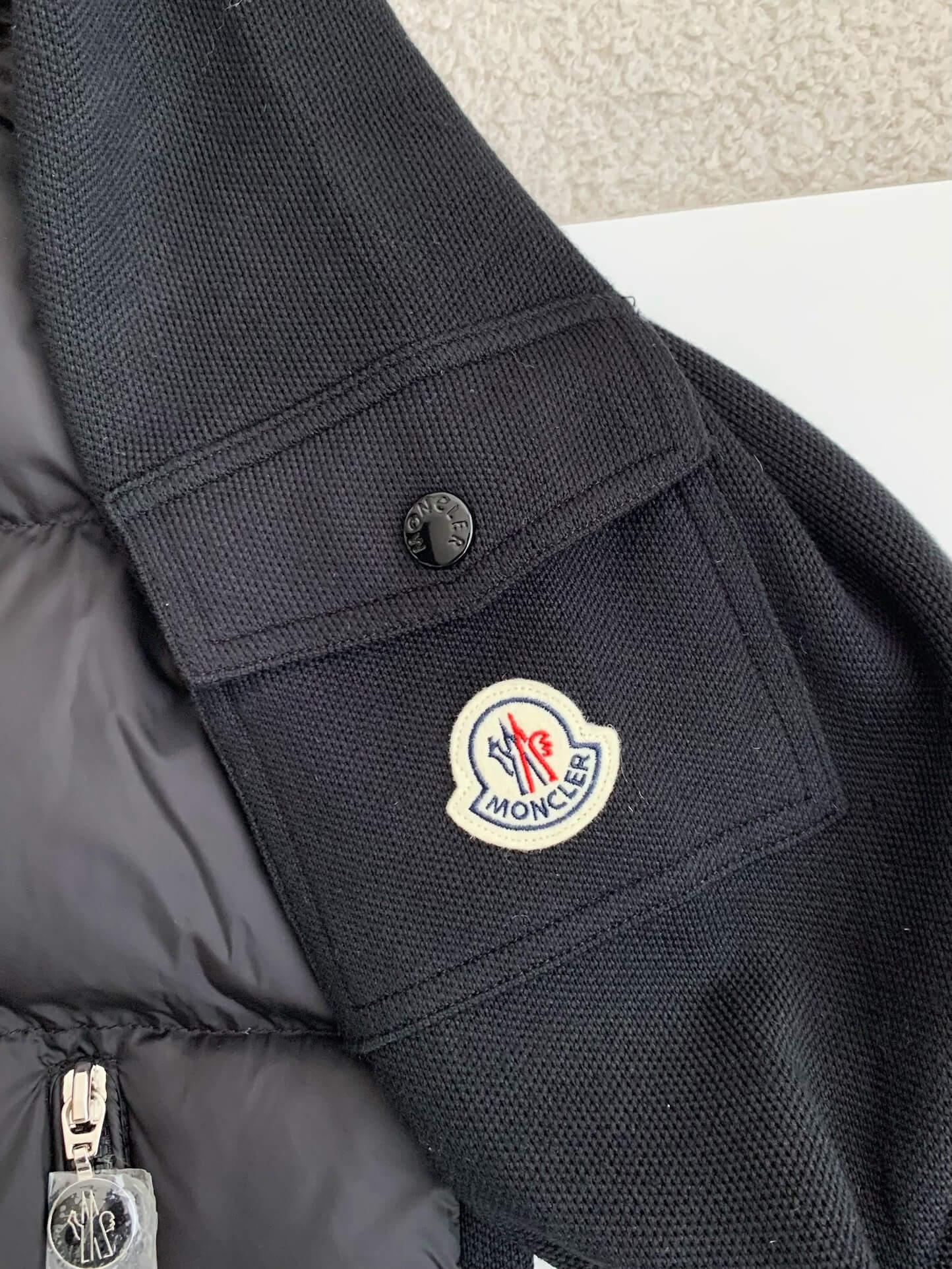 Moncler Down-paneled Black Cotton jacket - tntwear1