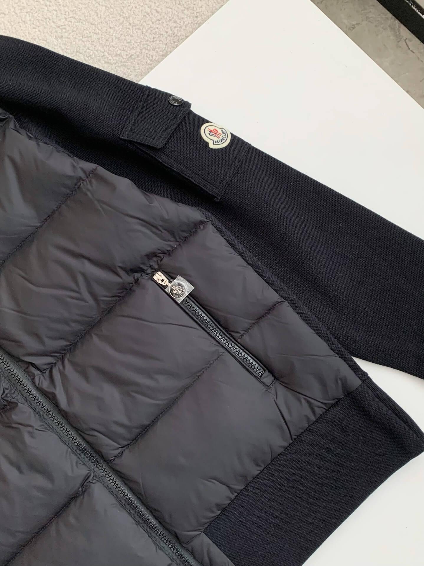 Moncler Down-paneled Black Cotton jacket - tntwear1