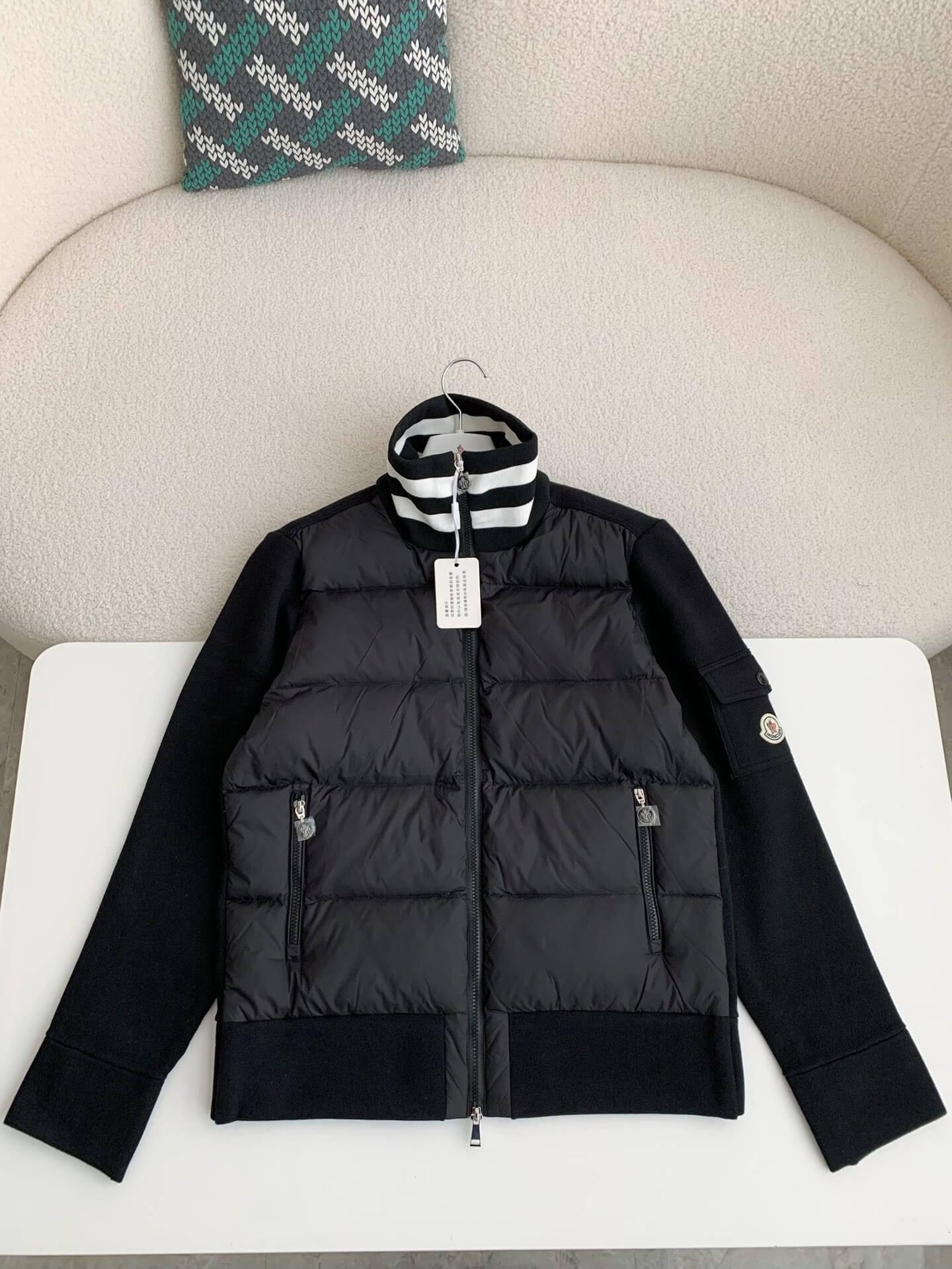 Moncler Down-paneled Black Cotton jacket - tntwear1