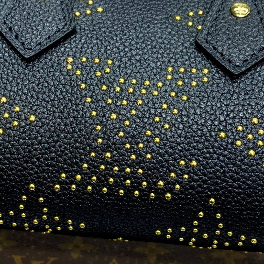 Tntwear Nano Speedy Black Monogram With Studs - LUV 415