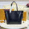 TntWear Black Leather Neverfull Bag with Pouch - LUV 549