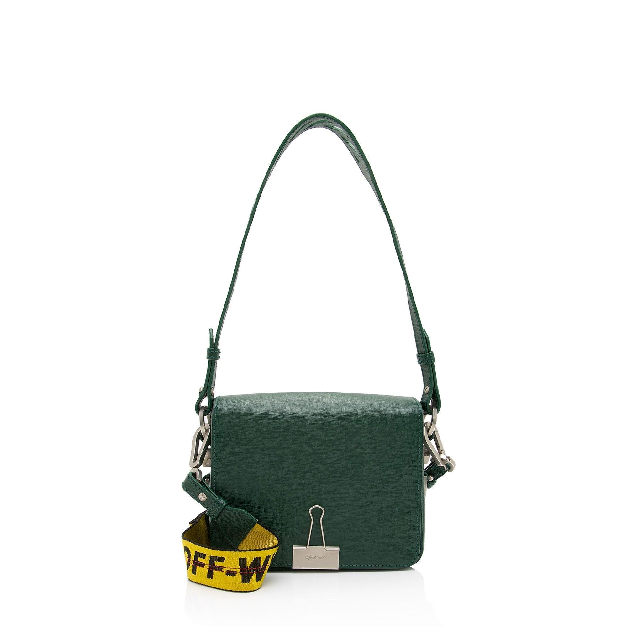 Off-White Leather Binder Clip Shoulder Bag - FINAL SALE - tntwear1