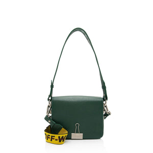 Off-White Leather Binder Clip Shoulder Bag - FINAL SALE - tntwear1