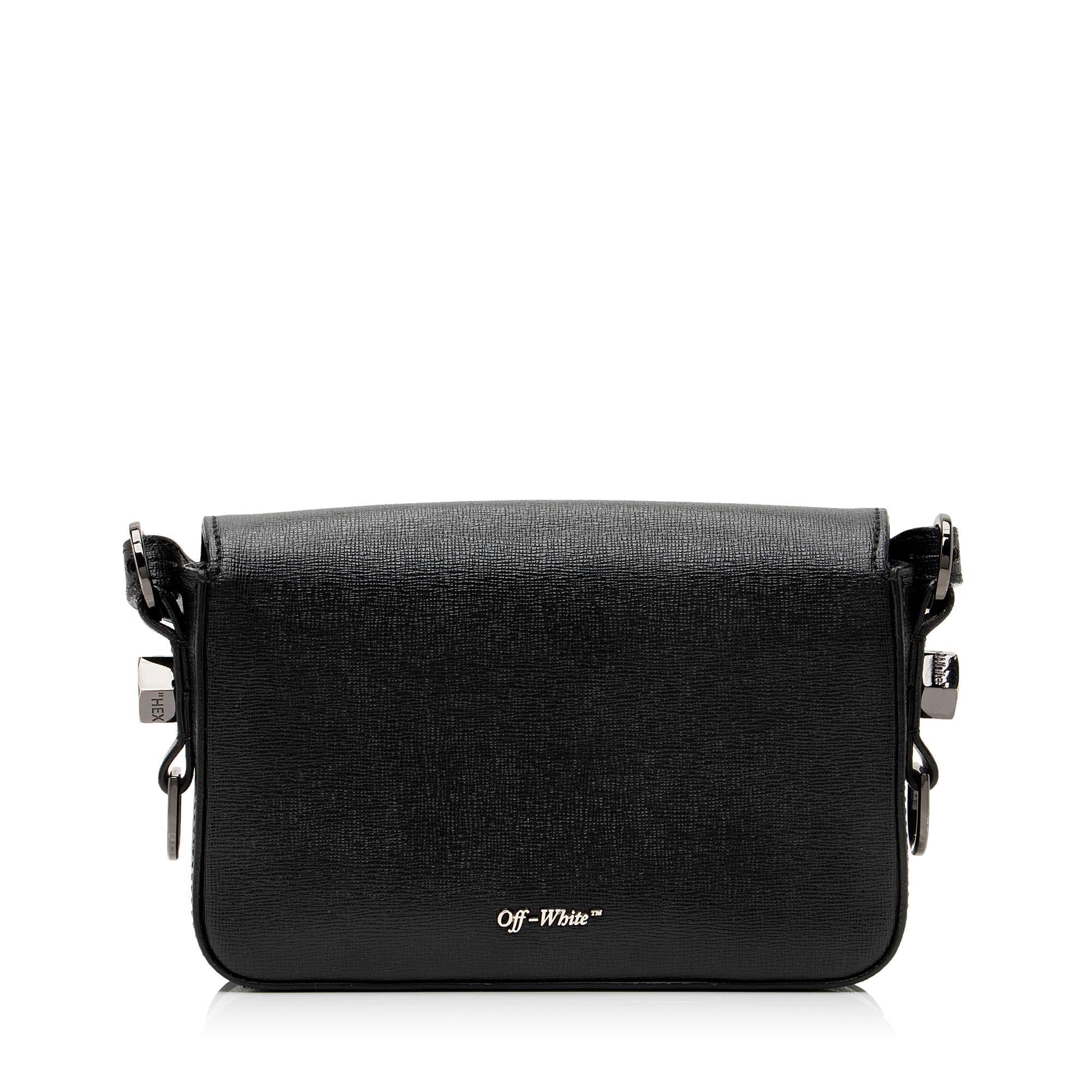 Off-White Leather Diag Mini Flap Bag - tntwear1