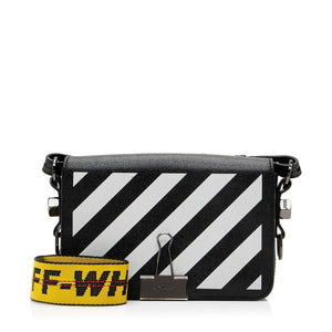 Off-White Leather Diag Mini Flap Bag - tntwear1