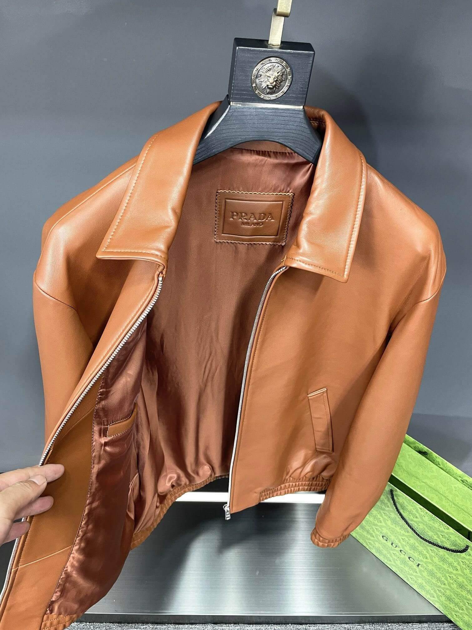 PRD Bomber Brown Leather Jacket - tntwear1