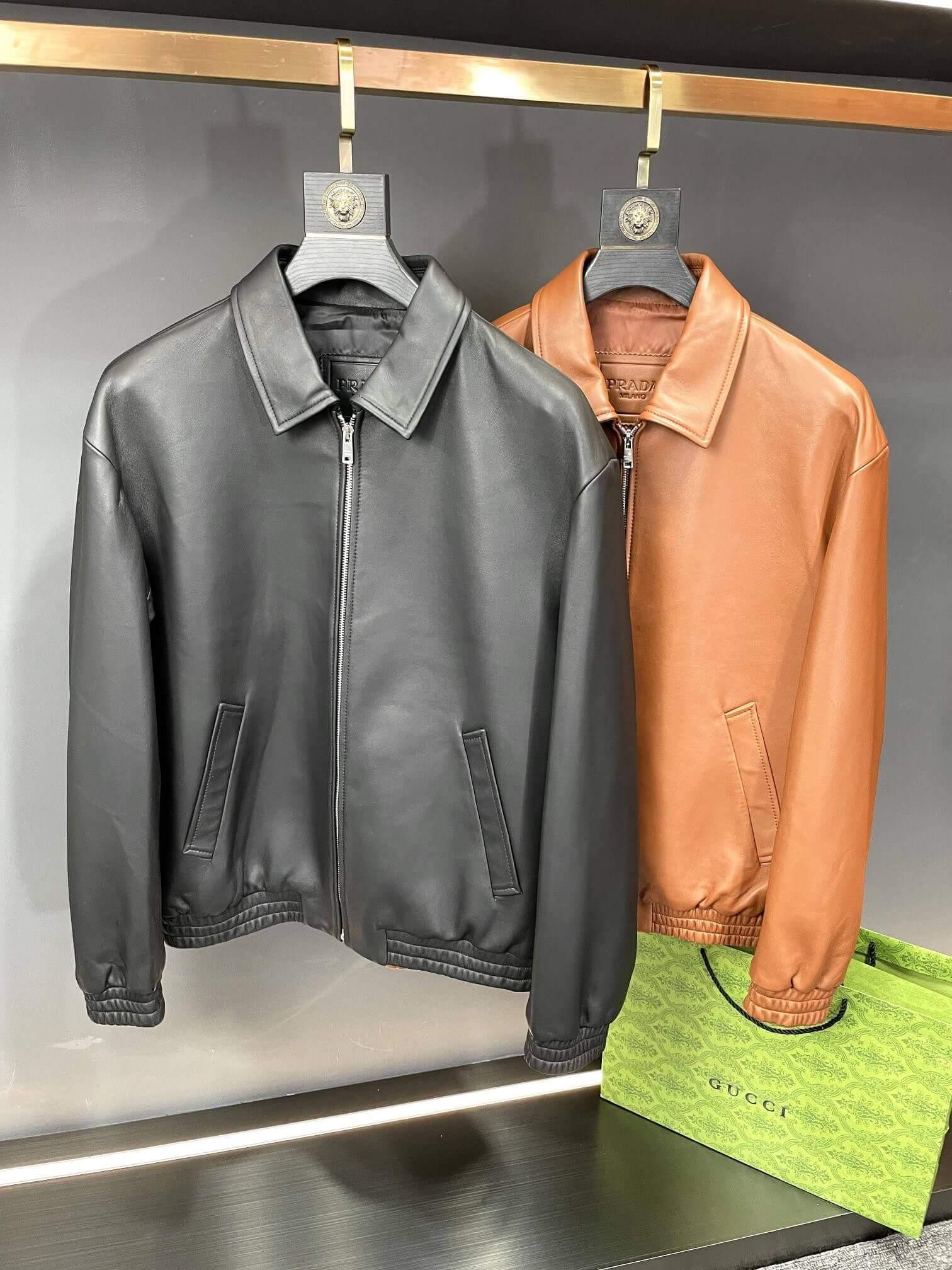 PRD Bomber Brown Leather Jacket - tntwear1