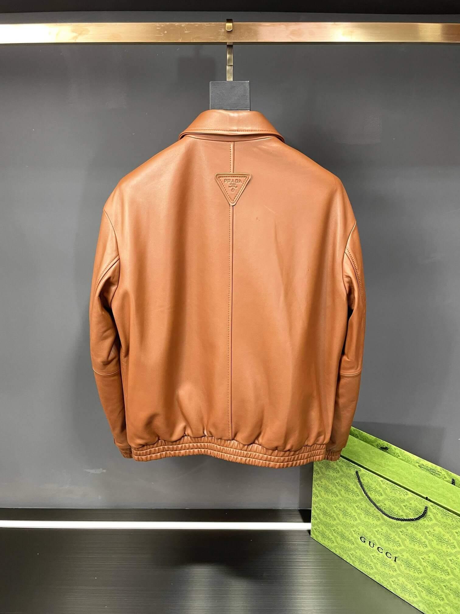 PRD Bomber Brown Leather Jacket - tntwear1