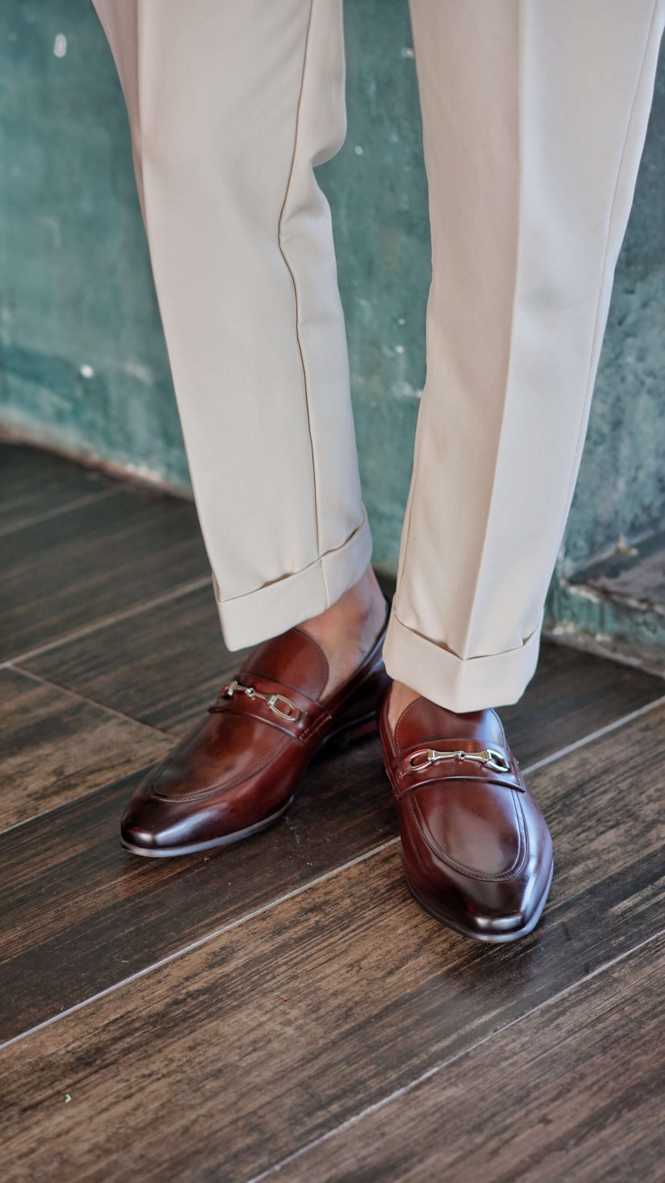 Refined Brown Leather Bit Loafers