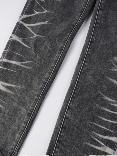 Black Ripped Patch Jeans