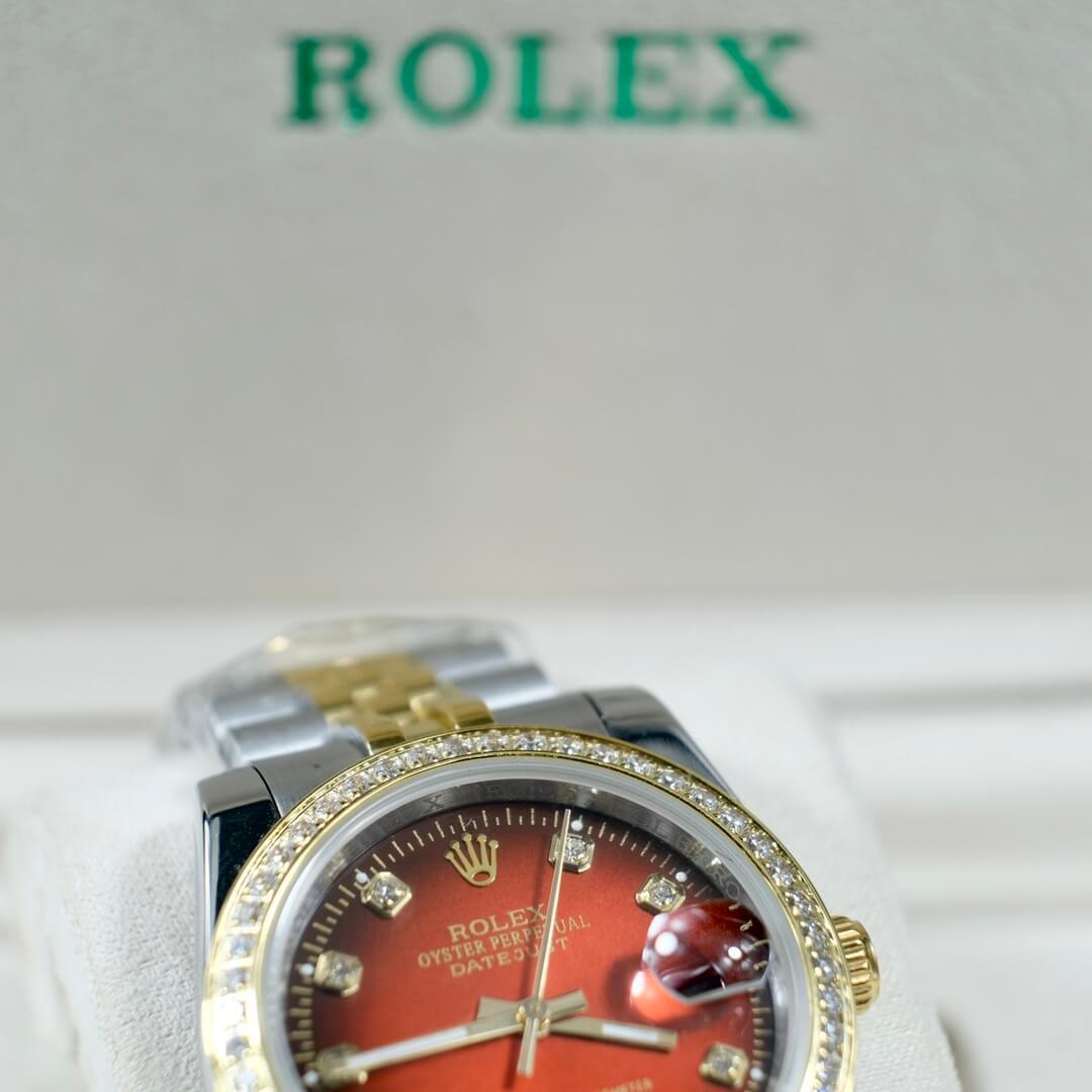 Rolex Datejust 36 Two-Tone with Red Diamond Dial and Jubilee Bracelet. - tntwear1