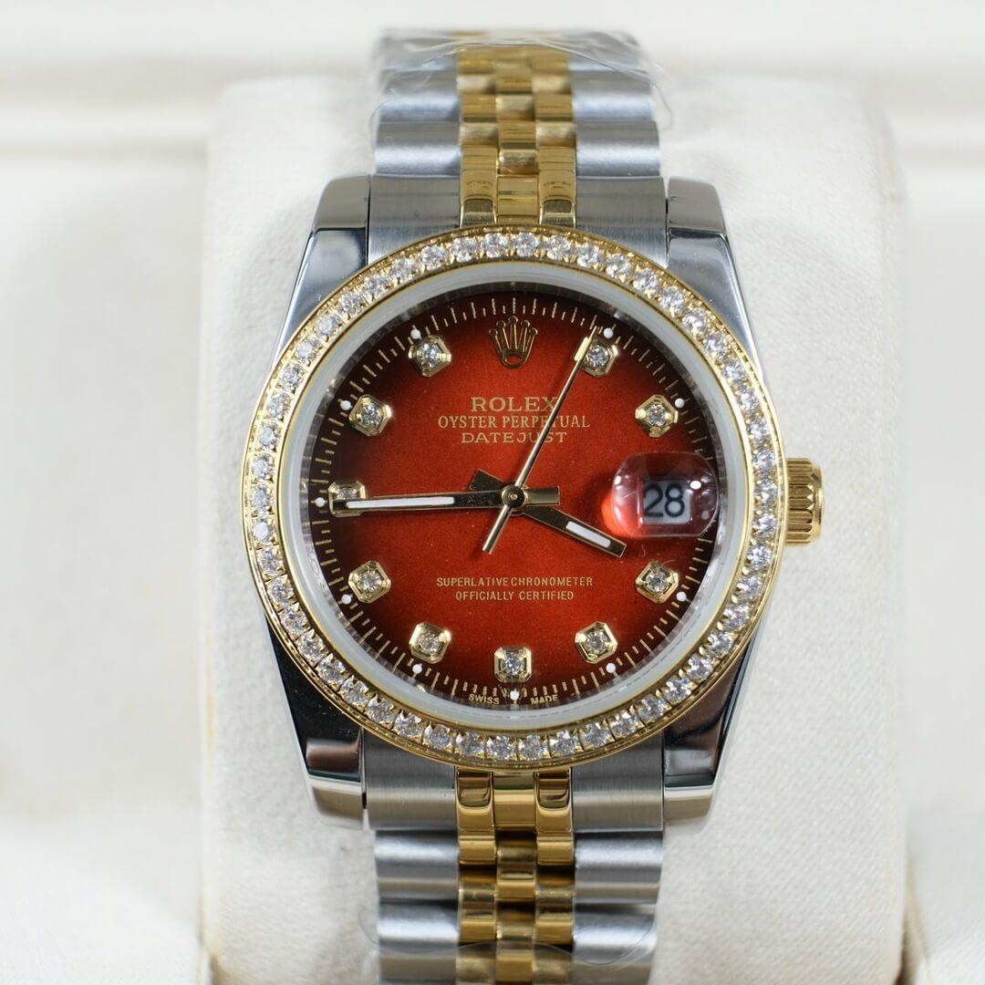 Rolex Datejust 36 Two-Tone with Red Diamond Dial and Jubilee Bracelet. - tntwear1