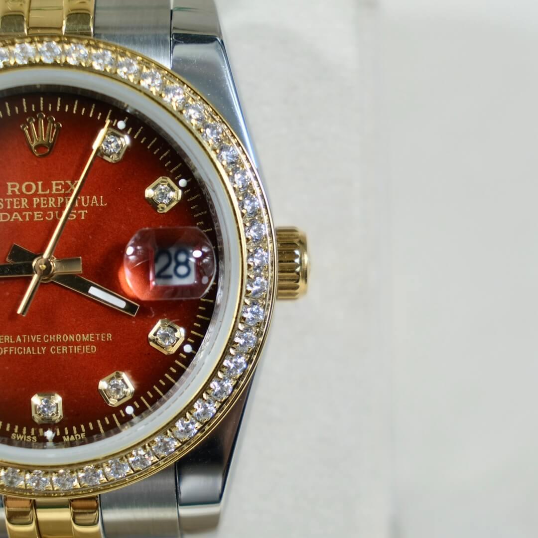 Rolex Datejust 36 Two-Tone with Red Diamond Dial and Jubilee Bracelet. - tntwear1