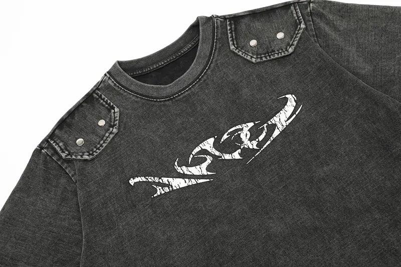 Vintage Retro Embroidery Patch T-shirt - tntwear1