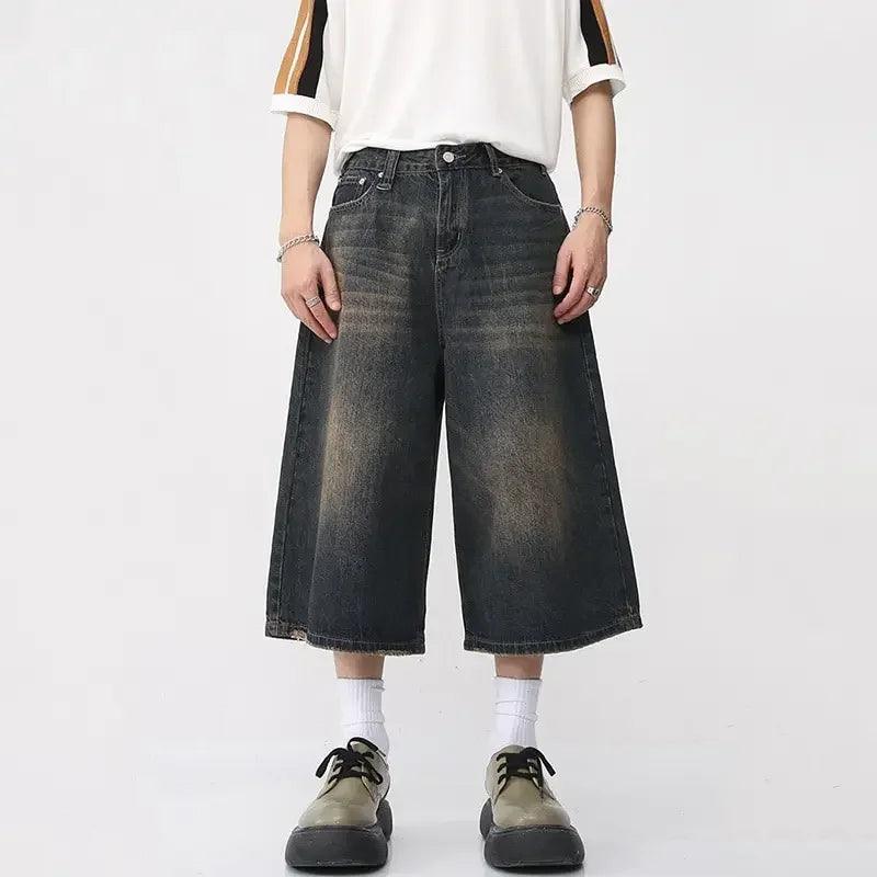 Y2k Vintage Black Wide-leg Jorts - tntwear1