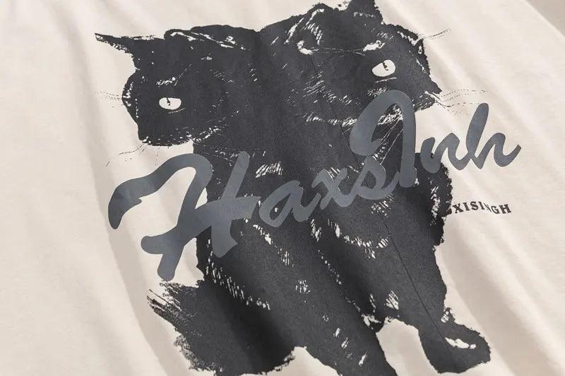 Gothic Cat Loose T-shirt - tntwear1