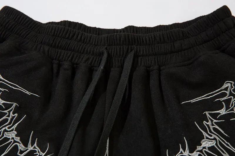 Y2K Embroidery Baggy Shorts - tntwear1