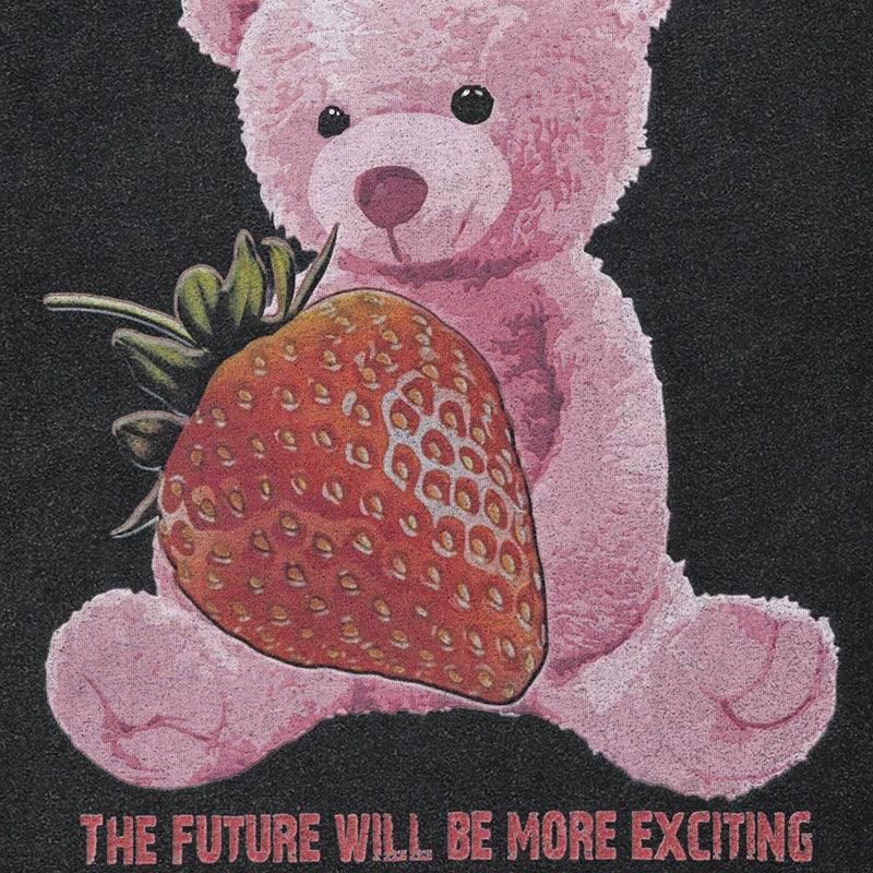 Loose Strawberry Bear Graphic T-shirt - tntwear1