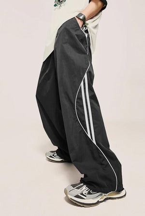 Wavy Side Striped Baggy Joggers - tntwear1