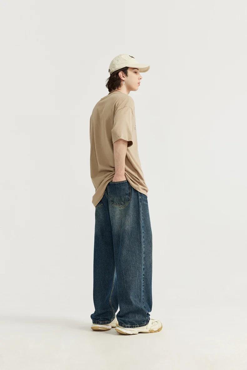 Washed Vintage Loose Jeans - tntwear1