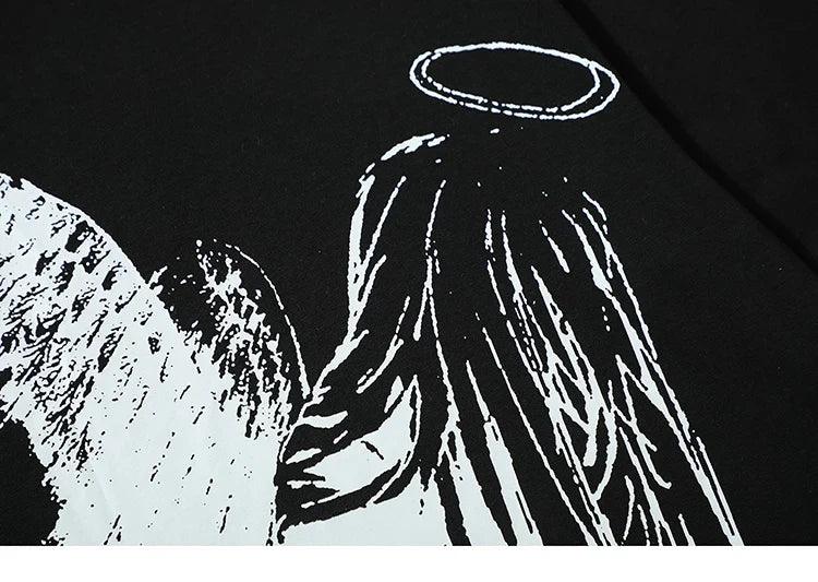 Loose Angel Wings Graphic T-shirt - tntwear1