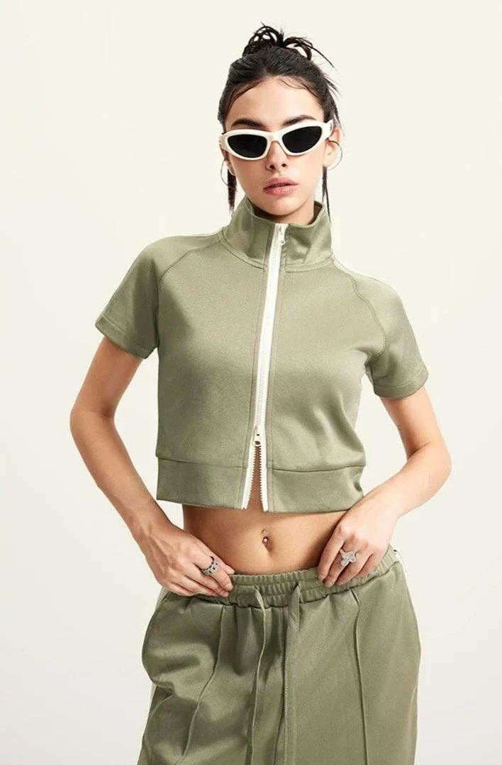 Y2k Women's Zip-up Crop Top - tntwear1