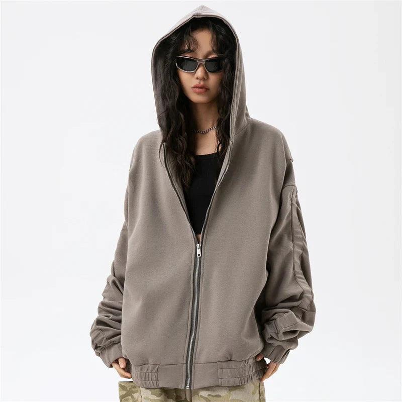 Edgy Urban Zip-Up Hoodie - tntwear1