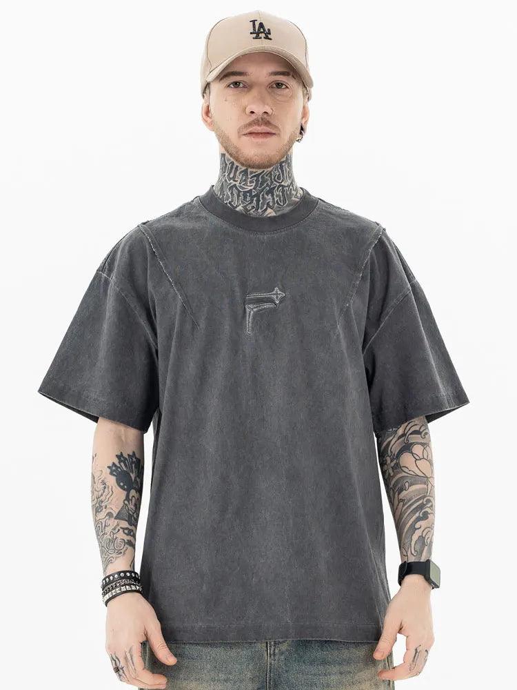 Y2k Retro Washed Embroidery T-shirt - tntwear1