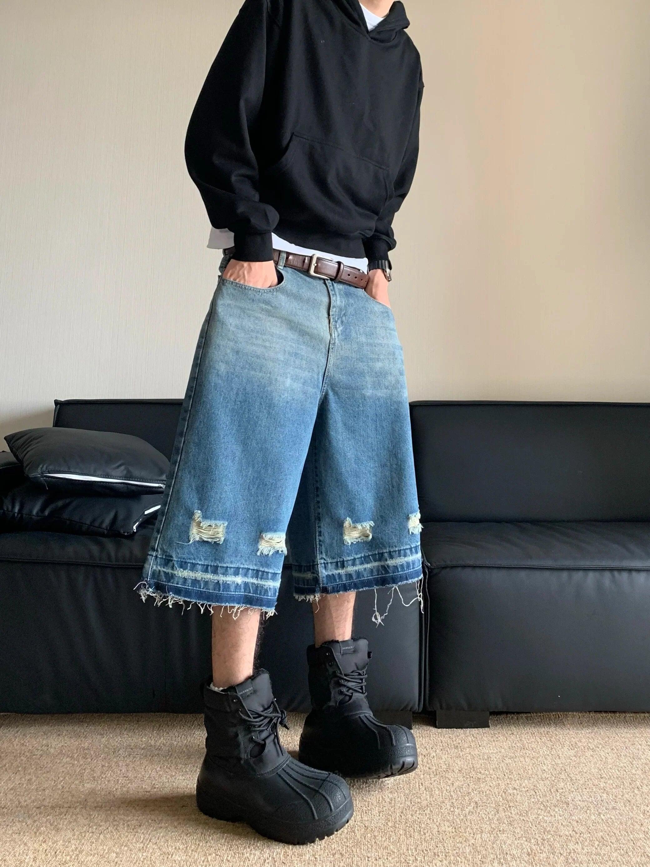 Y2k Ripped Washed Jorts - tntwear1