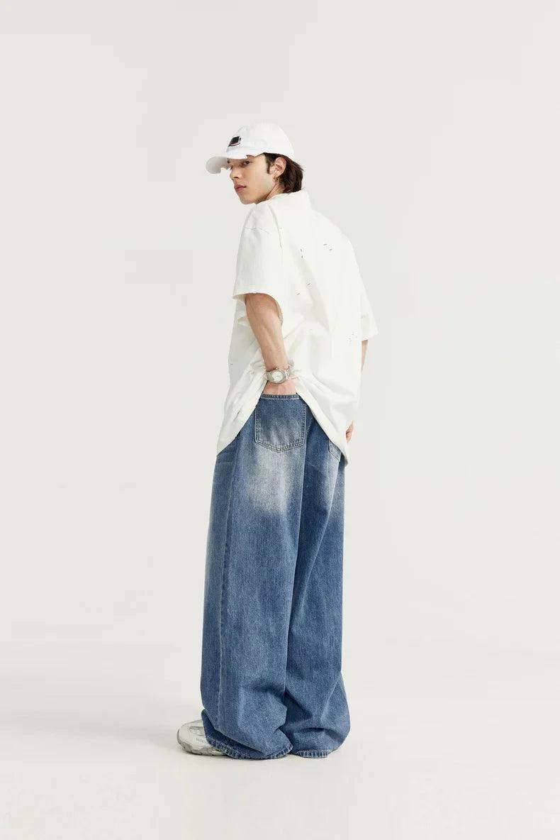 Wide-Leg Baggy Denim Jeans - tntwear1