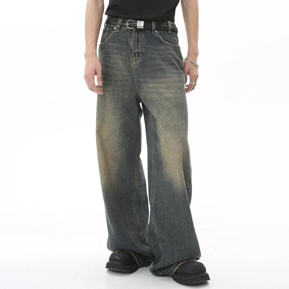 Wide-Leg Cowboy Denim Jeans - tntwear1