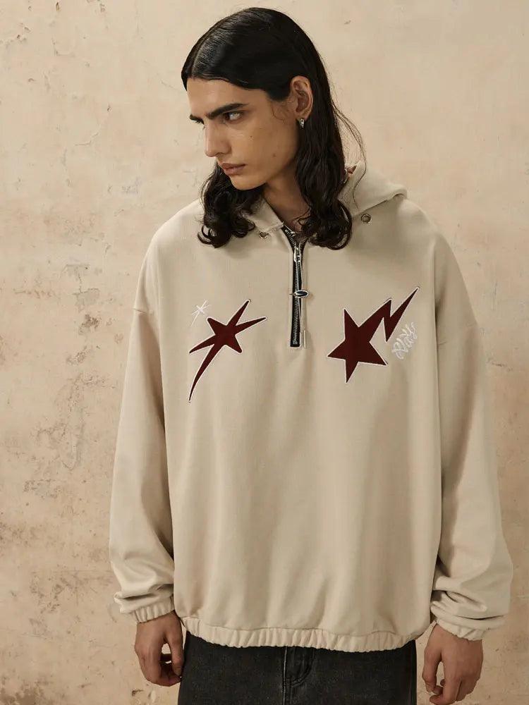 Loose Star Embroidery Hoodie - tntwear1