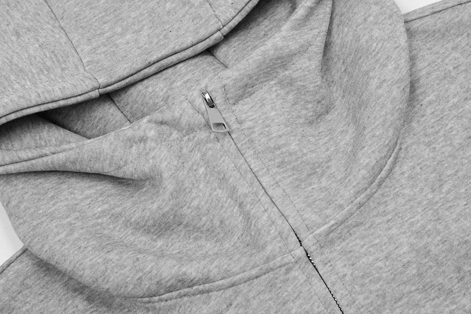 Curved Seam Zip-Up Hoodie - tntwear1