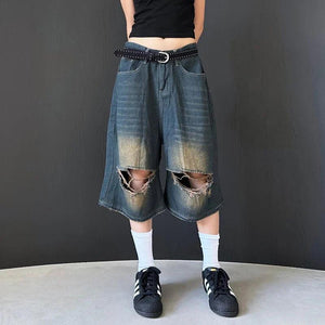 Y2K Ripped Baggy Jorts - tntwear1