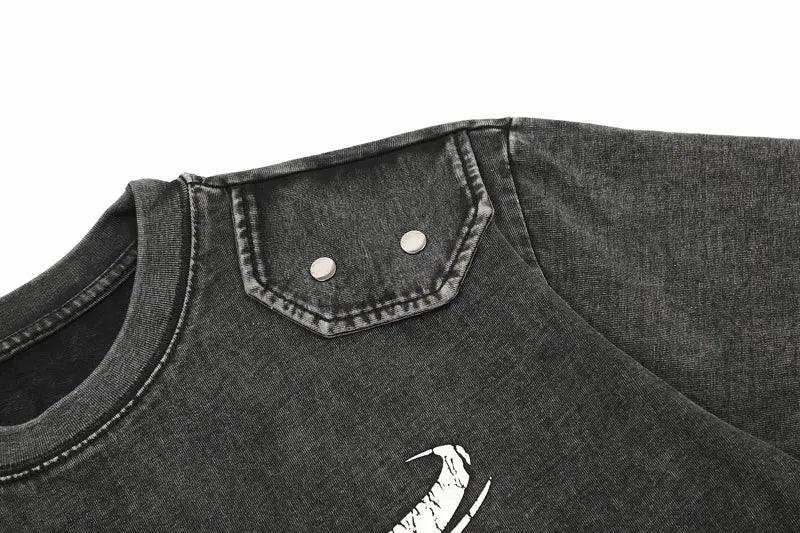 Vintage Retro Embroidery Patch T-shirt - tntwear1