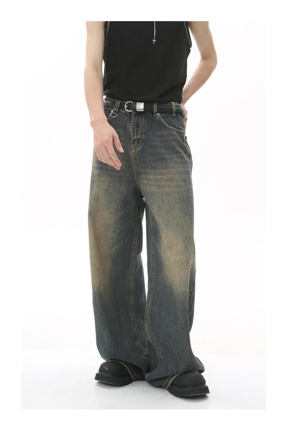 Wide-Leg Cowboy Denim Jeans - tntwear1