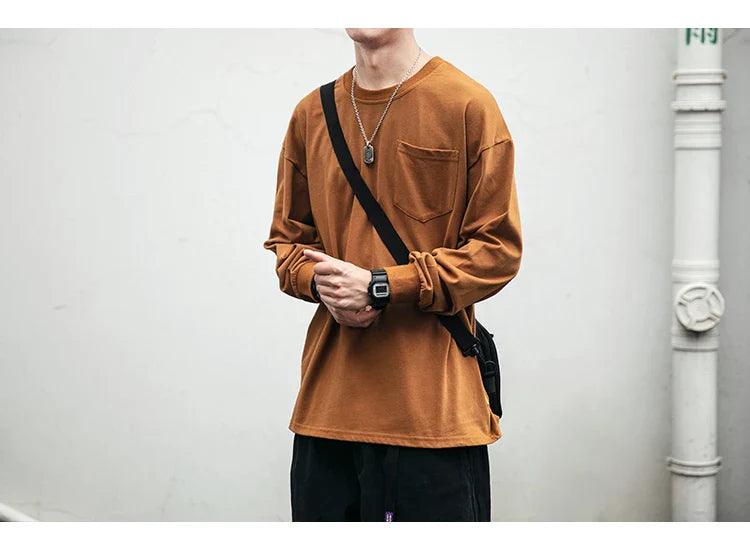 Versatile Blank Long Sleeve T-shirt - tntwear1