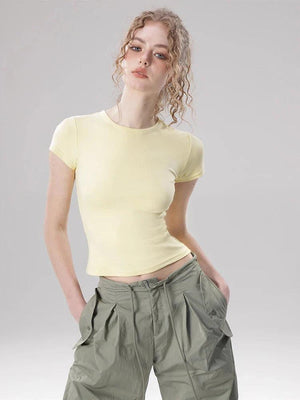 Women's Solid Color Crop Top - tntwear1